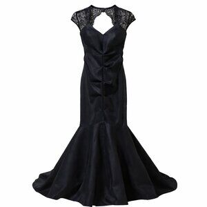 Cache Mermaid Gown Black Lace Back Formal Evening Dress 0